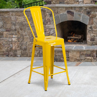 Flash Furniture CH-31320-24GB-YL-GG Metal Bar Stool in Yellow